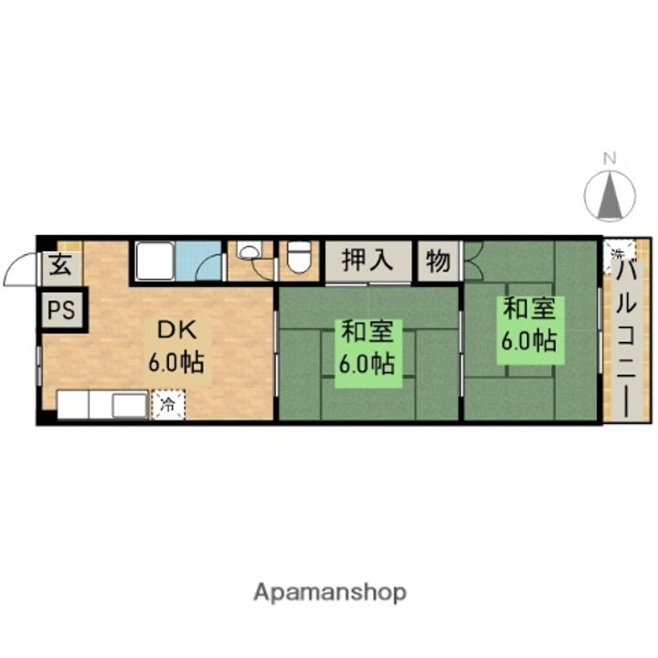 阪山ハイツ A棟の間取り