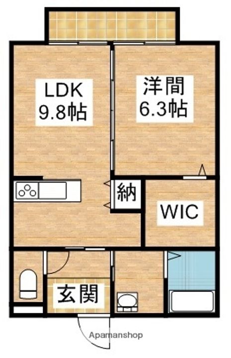 兵庫県三木市緑が丘町西2丁目の賃貸アパートの間取り