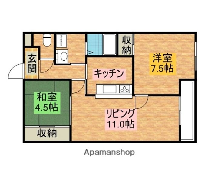 兵庫県小野市王子町の賃貸マンションの間取り