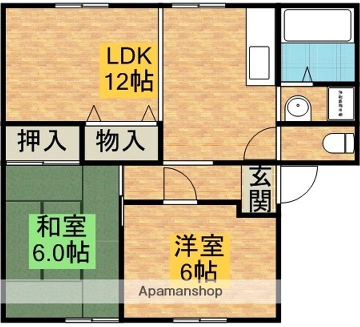 兵庫県三木市末広3丁目の賃貸アパートの間取り