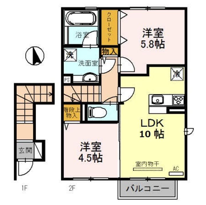 シャトンA棟の間取り