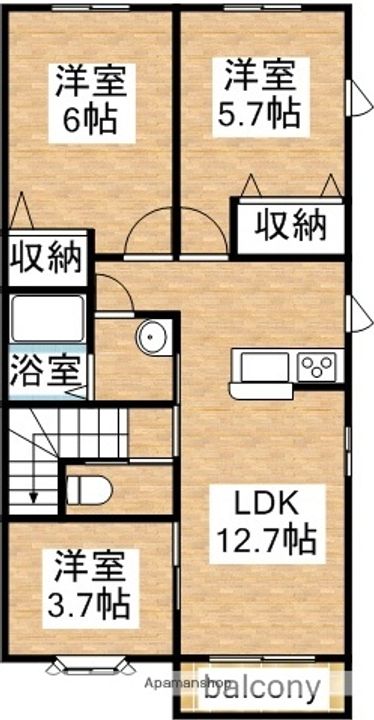 兵庫県三木市平田の賃貸アパートの間取り