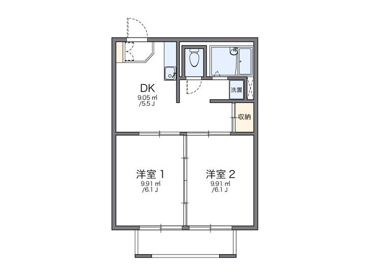 レオパレス白浜第2103の間取り