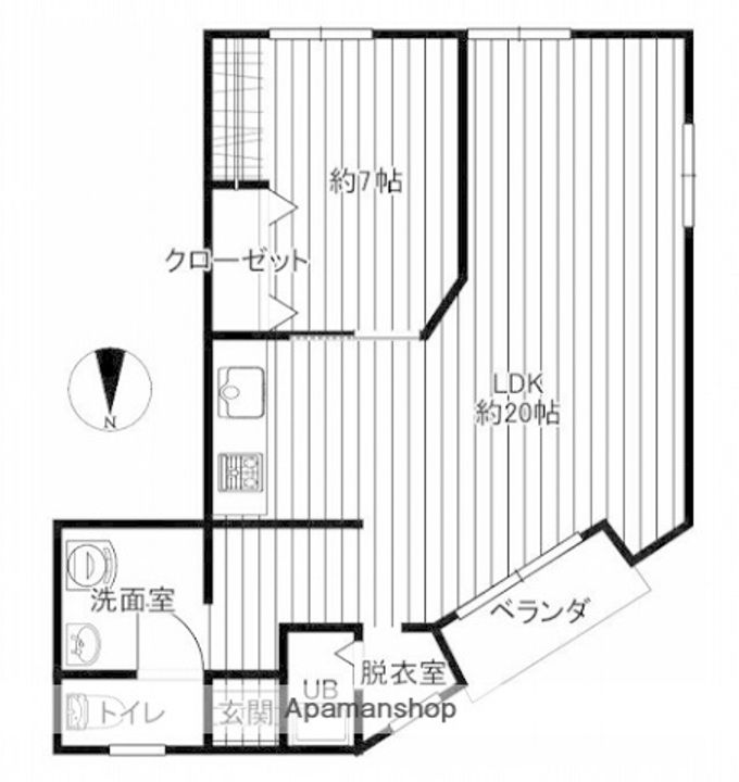 コーポ西宮2F西側の間取り