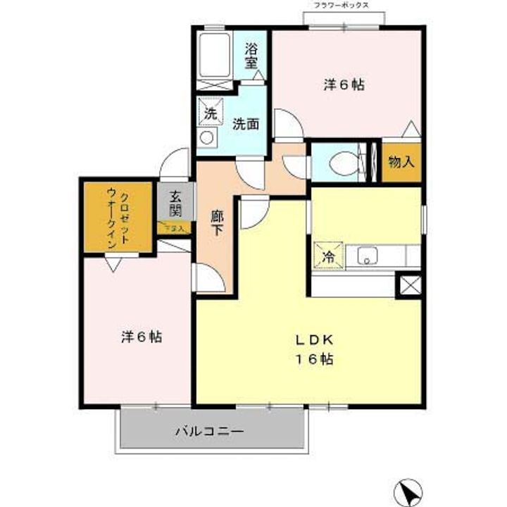 リベールコート201の間取り