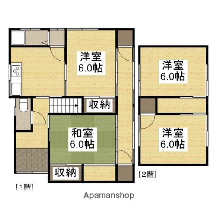 兵庫県姫路市飾磨区今在家2丁目(一戸建)の賃貸物件戸建ての間取り