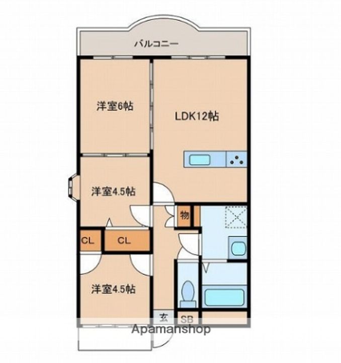 メゾンドール姫路英賀保305の間取り
