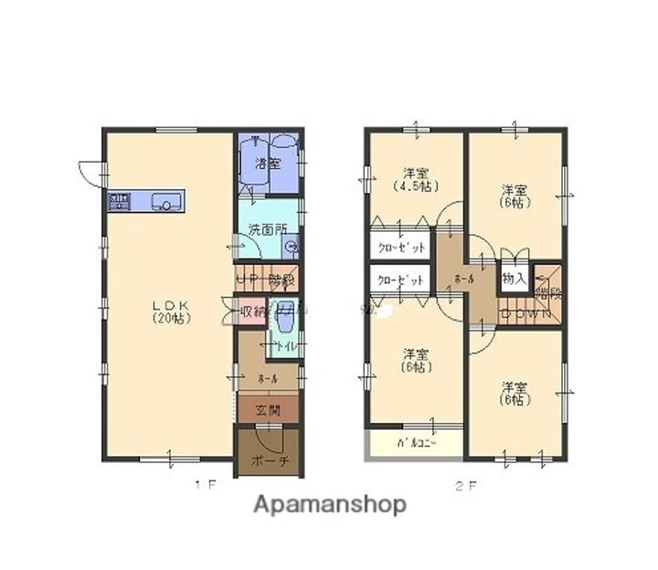 兵庫県姫路市飾磨区今在家7丁目(一戸建)の賃貸物件戸建ての間取り