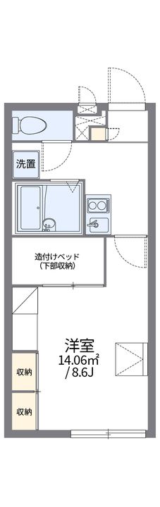 レオパレスかぐや204の間取り