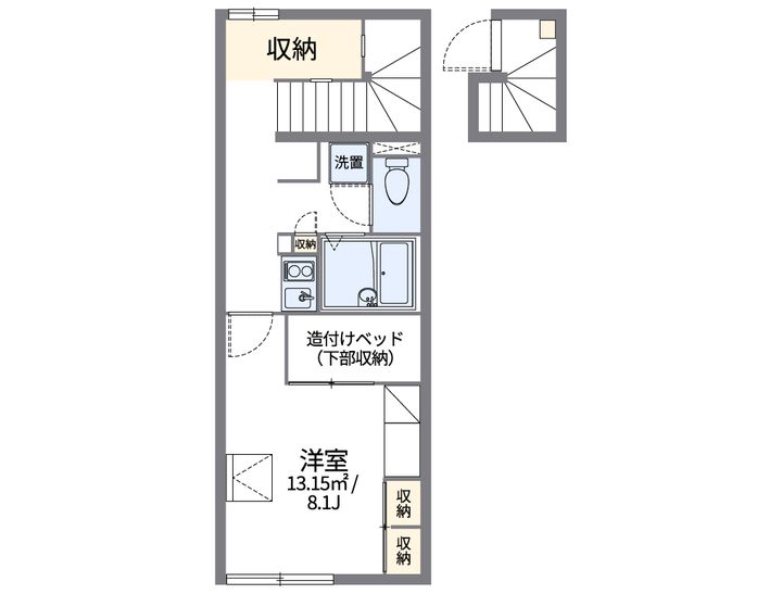 レオパレス揖保川Ⅱ206の間取り
