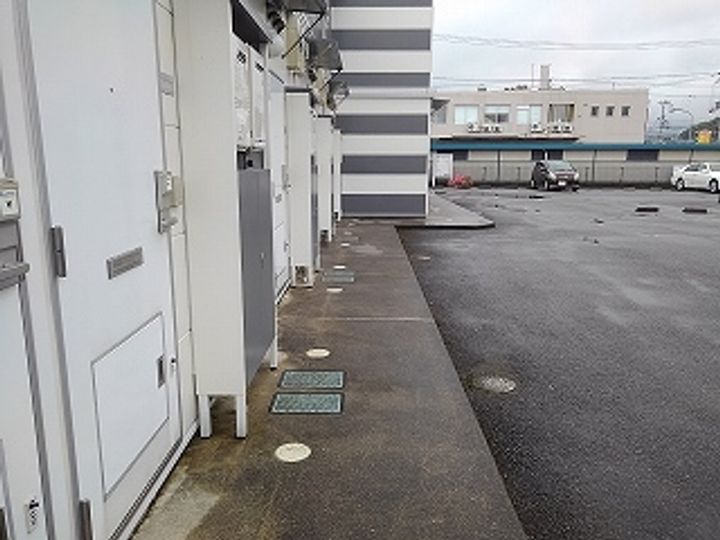 レオパレスゴールドリバー107の玄関