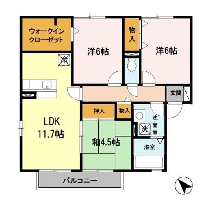 ハッピーロード佐土201の間取り