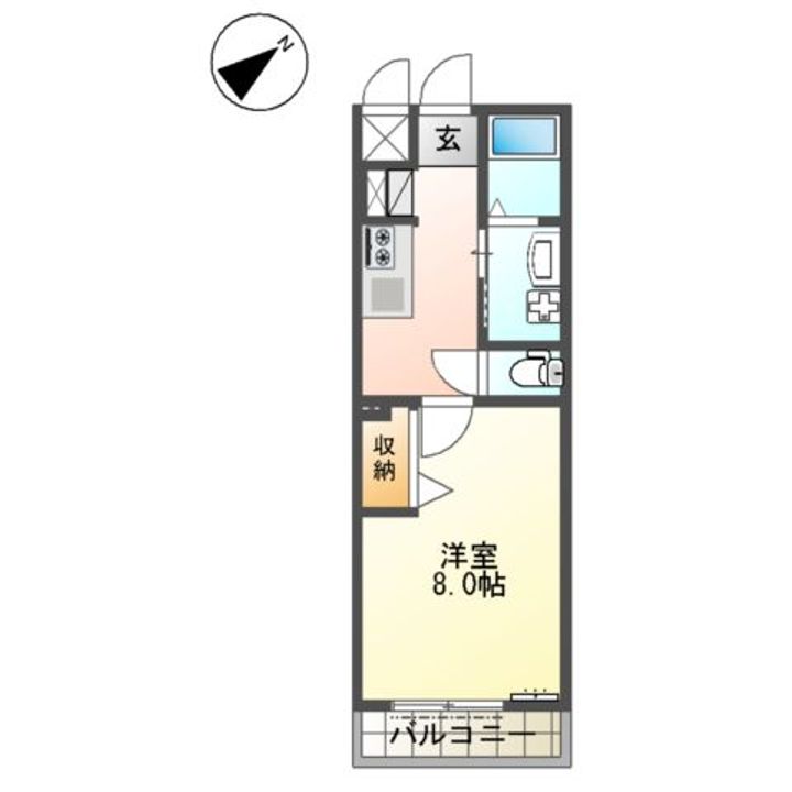 ヴィラージュ中洲201の間取り