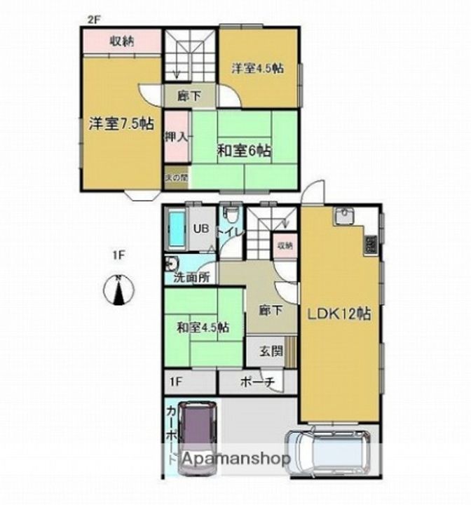 兵庫県姫路市広畑区高浜町4丁目(一戸建)の賃貸物件戸建ての間取り