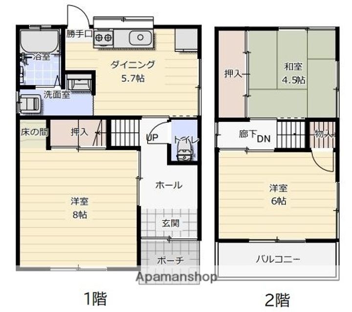 兵庫県姫路市城北新町1丁目(一戸建)の賃貸物件戸建ての間取り