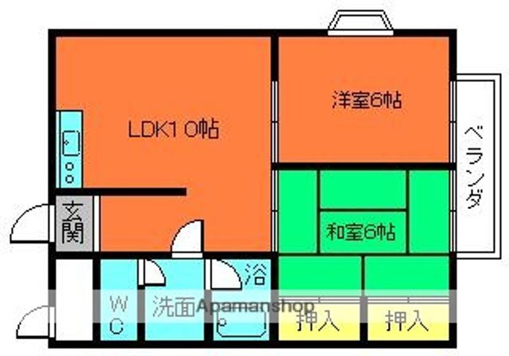 ハイツエミカⅠ(1F)の間取り