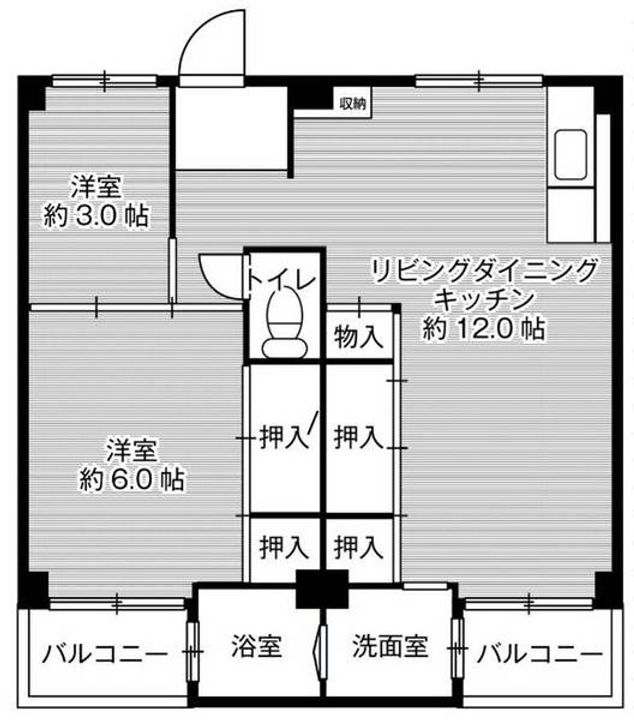 ビレッジハウス見瀬6号棟の間取り