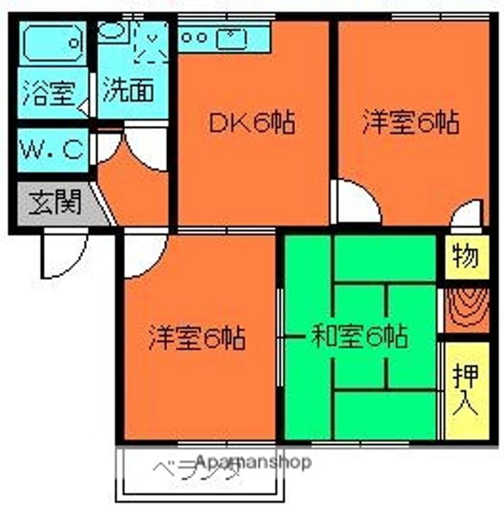 田中ハイツ B棟の間取り