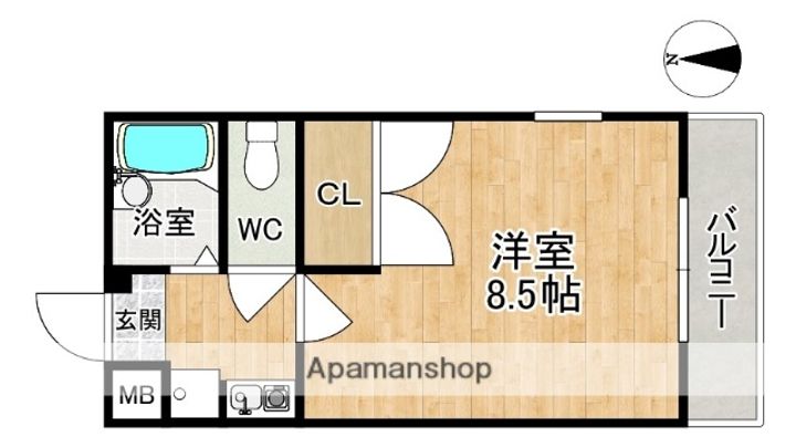 奈良県奈良市古市町の賃貸アパートの間取り