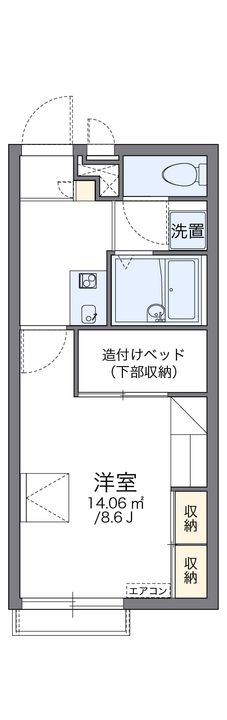 レオパレスプレミール206の間取り