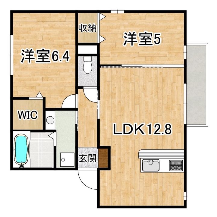 リビングタウンくにみ A棟の間取り