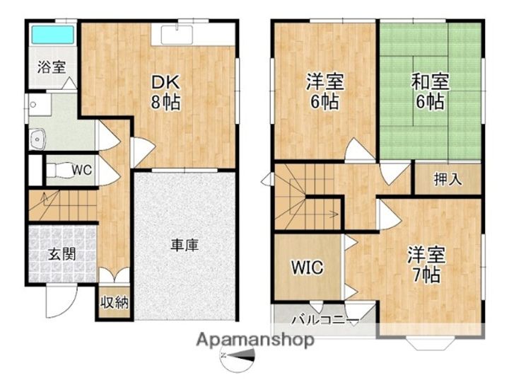 奈良県奈良市法蓮町(一戸建)の賃貸物件の間取り