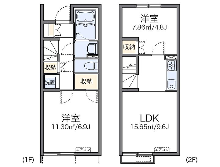 レオネクストサンシャイン岩室104の間取り