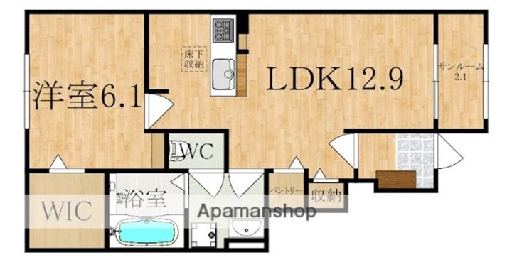 奈良県天理市富堂町の賃貸アパートの間取り