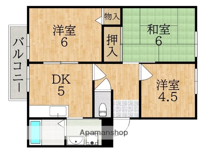ビバリーヒル学園前B棟の間取り