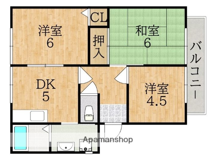 パイン学園前Iの間取り