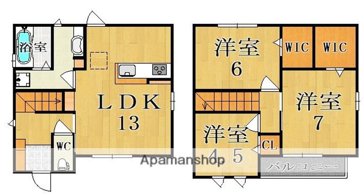 奈良県奈良市大森西町(一戸建)の賃貸物件の間取り