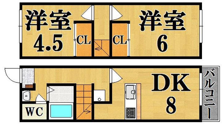 レオパレス上中103の間取り