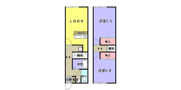 レオパレス上中102の間取り
