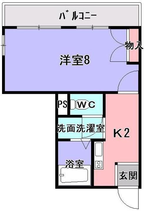 レオパレス二上301の間取り