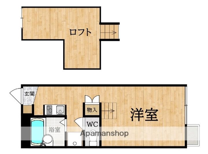 奈良県大和郡山市小泉町東3丁目の賃貸アパートの間取り