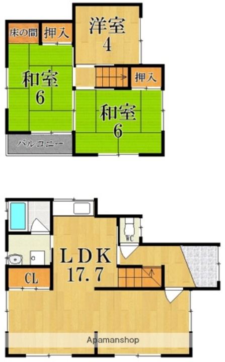 奈良県大和郡山市額田部北町(一戸建)の賃貸物件の間取り