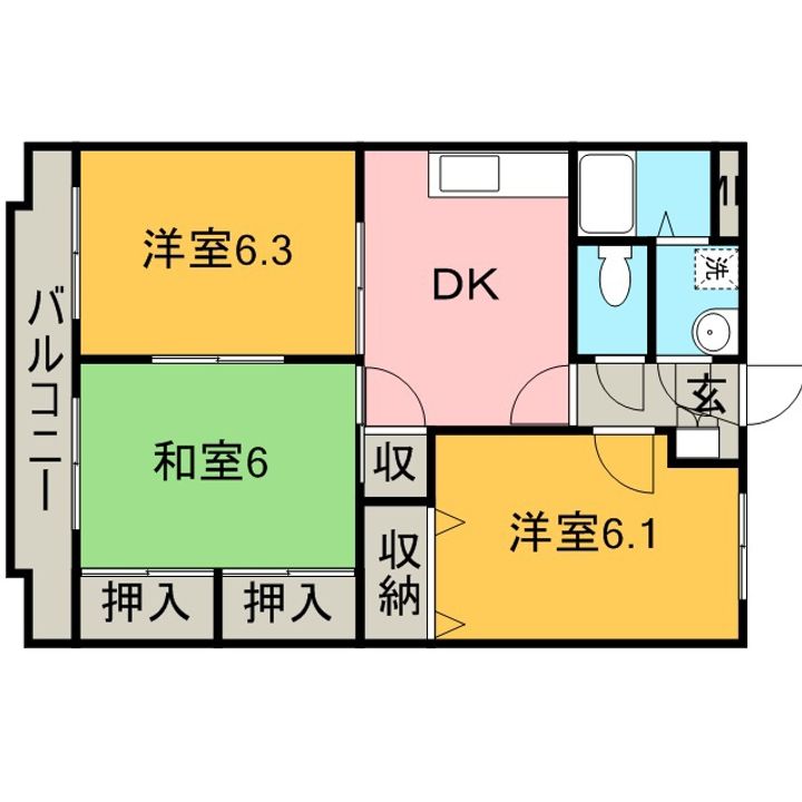 パーシモンⅡ106の間取り