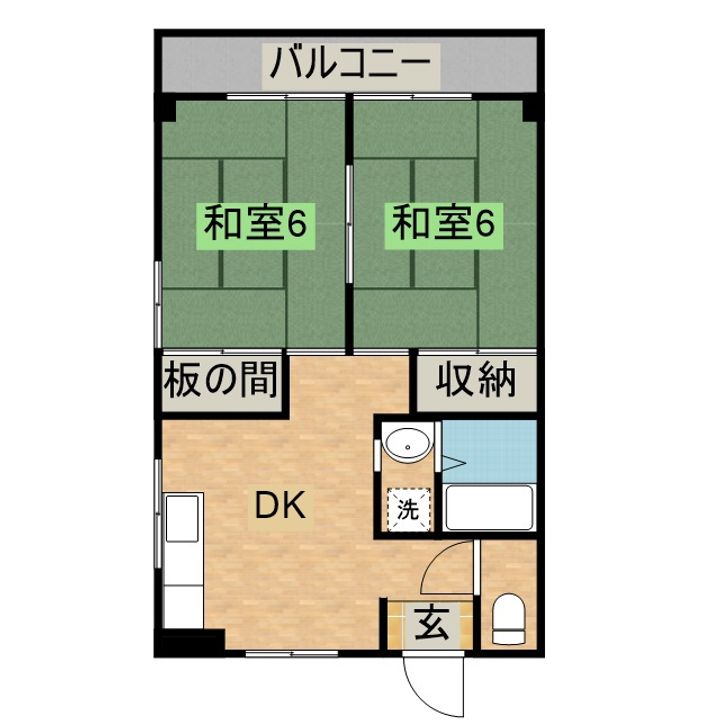 和歌山県田辺市朝日ヶ丘の賃貸アパート104の間取り