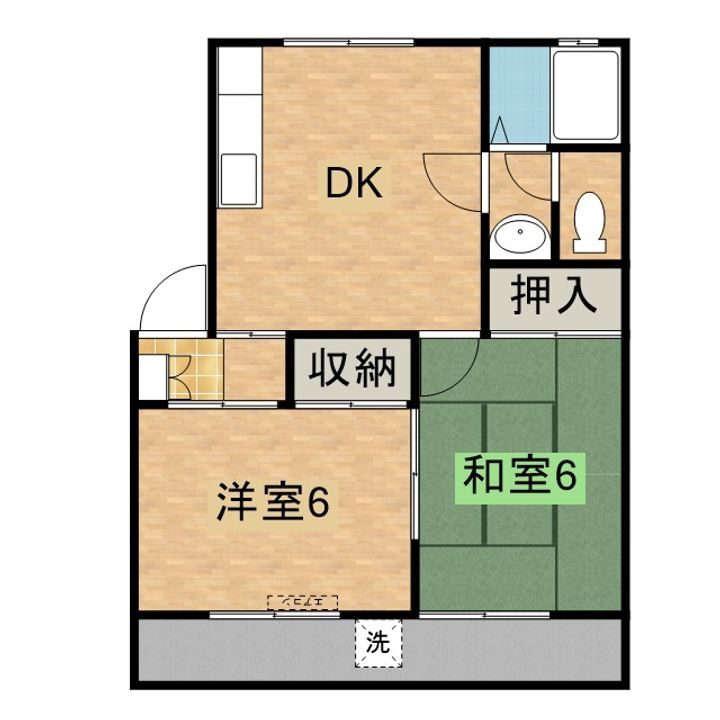 和歌山県西牟婁郡白浜町堅田の賃貸マンション203の間取り