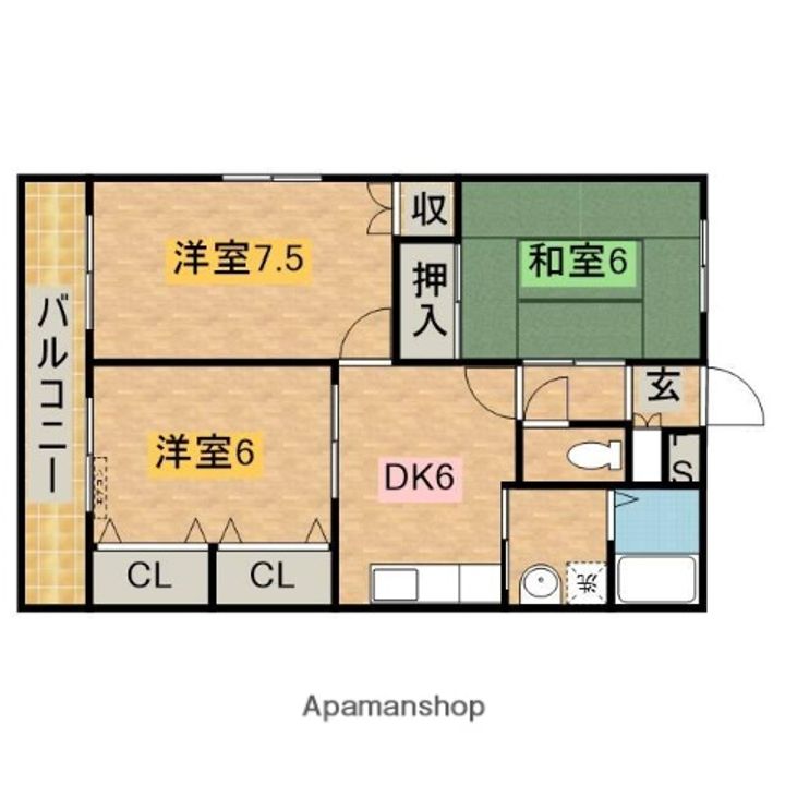和歌山県田辺市高雄3丁目の賃貸マンション303の間取り