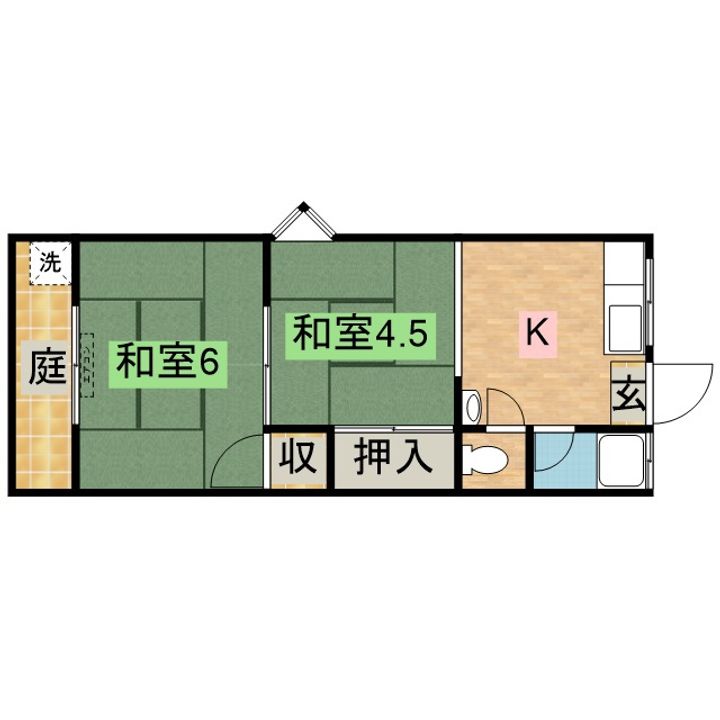 和歌山県田辺市上万呂の賃貸アパートの間取り