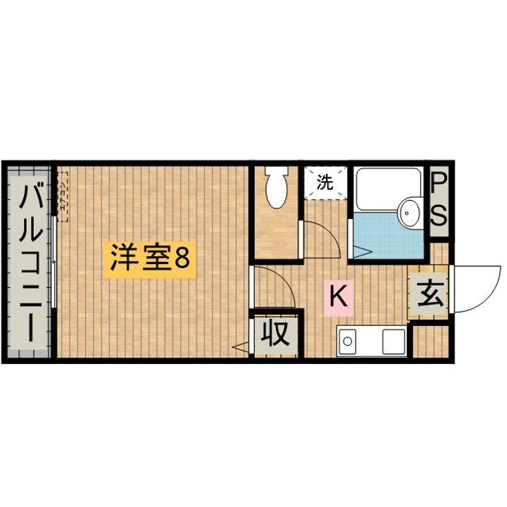 和歌山県田辺市東山2丁目の賃貸アパート102の間取り
