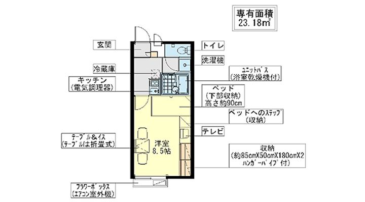 レオパレス紀北204の間取り