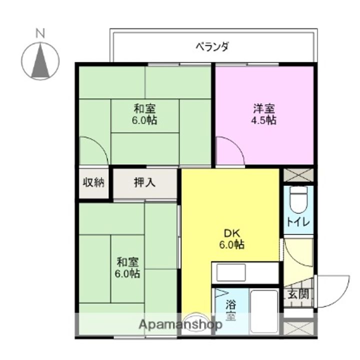 ハイツ柿の実Ⅰ205の間取り