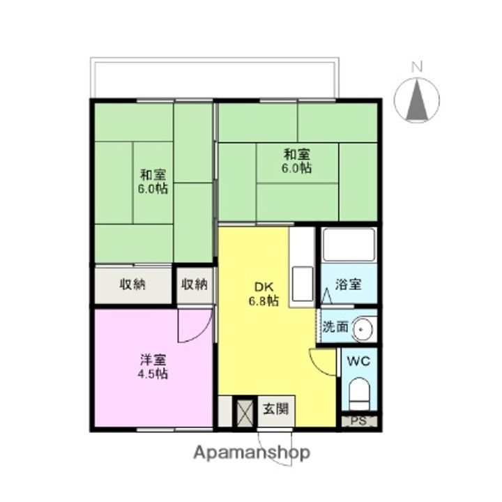 ハイツ柿の実Ⅰ102の間取り