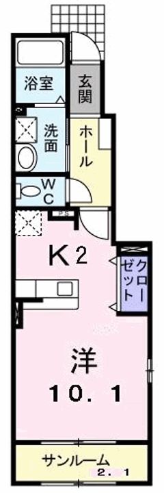 ラック ヴィラⅡ C101の間取り
