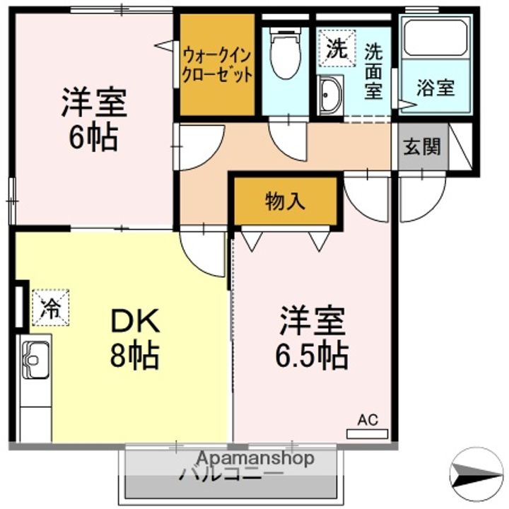 クレセント北峰A棟201の間取り