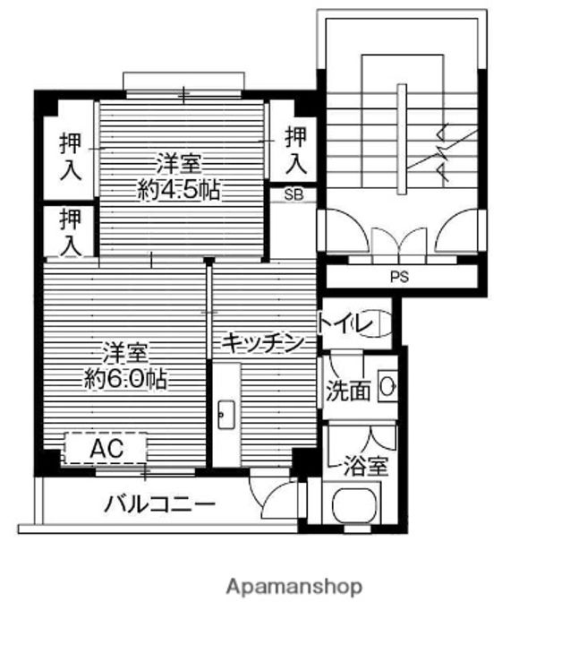 ビレッジハウス当成東1号棟307の間取り