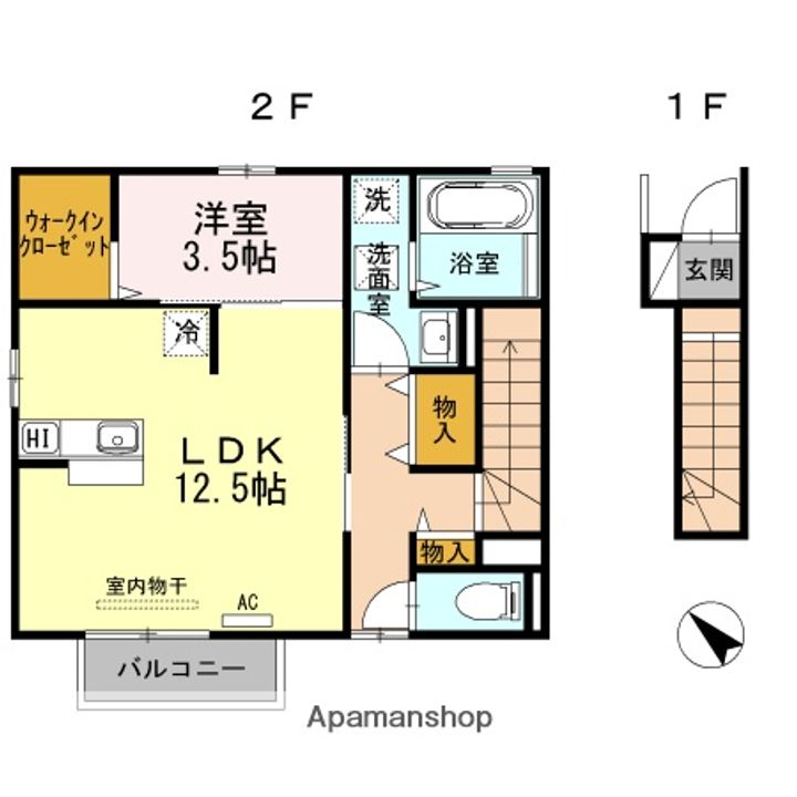 鳥取県米子市両三柳の賃貸アパート203の間取り