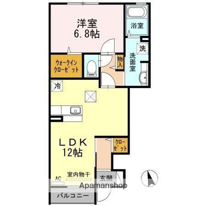 鳥取県米子市新開6丁目の賃貸アパート103の間取り